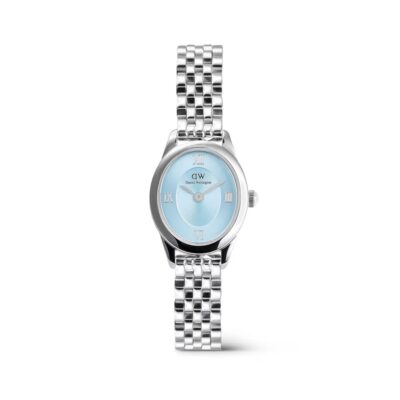 Daniel Wellington Ophelia Mini Ice Blue Silver DW00100809 – Nữ – Quartz (Pin) – Mặt số 22×25.5mm, Mỏng 6mm