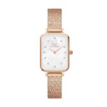 Daniel Wellington Quadro MOP DW00100578 – Nữ – Quartz (Pin) – Mặt Số 20mm, Xà Cừ, Đính Đá Pha Lê