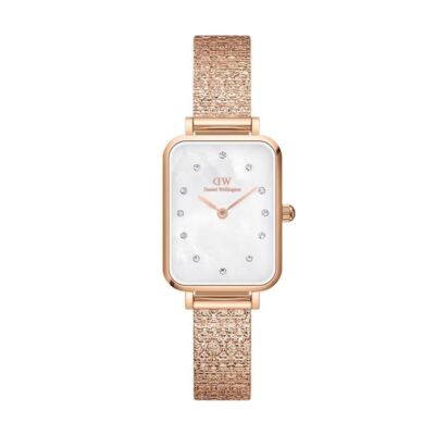 Daniel Wellington Quadro MOP DW00100578 – Nữ – Quartz (Pin) – Mặt Số 20mm, Xà Cừ, Đính Đá Pha Lê